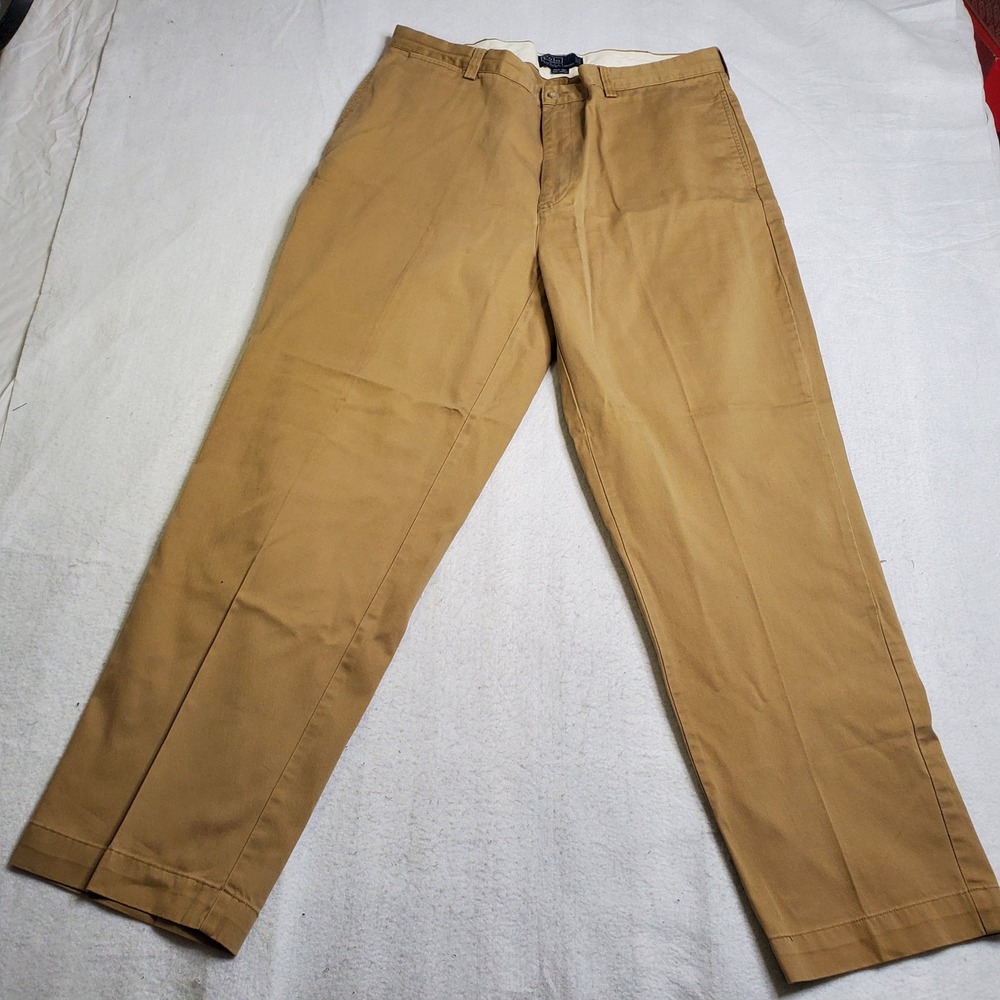 Polo Ralph Lauren Mens Philip Pant Khaki Classic Chino Size 38x32